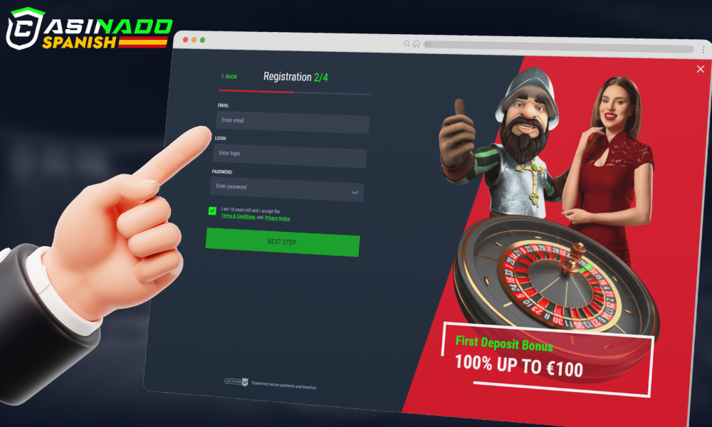 Vaya al sitio web oficial del casino en línea y regístrese