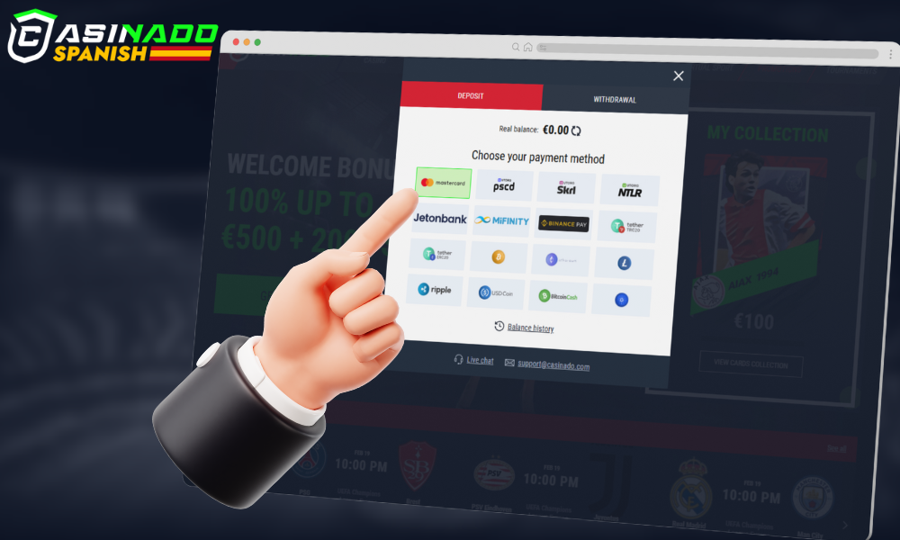 Seleccione el método de pago apropiado de la lista